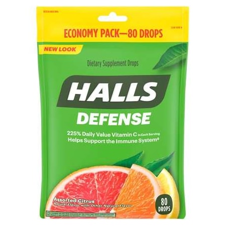 Halls Halls Defense Assorted Citrus Cough Drops 80 Count, PK12 63789